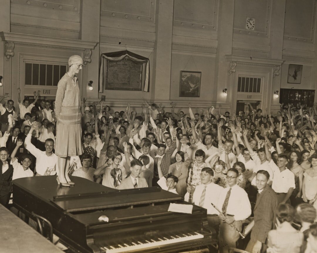 Senior choir singing together in a community hall