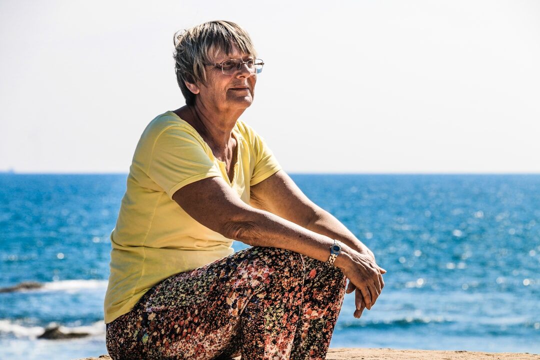 elderly woman doing gentle exercise